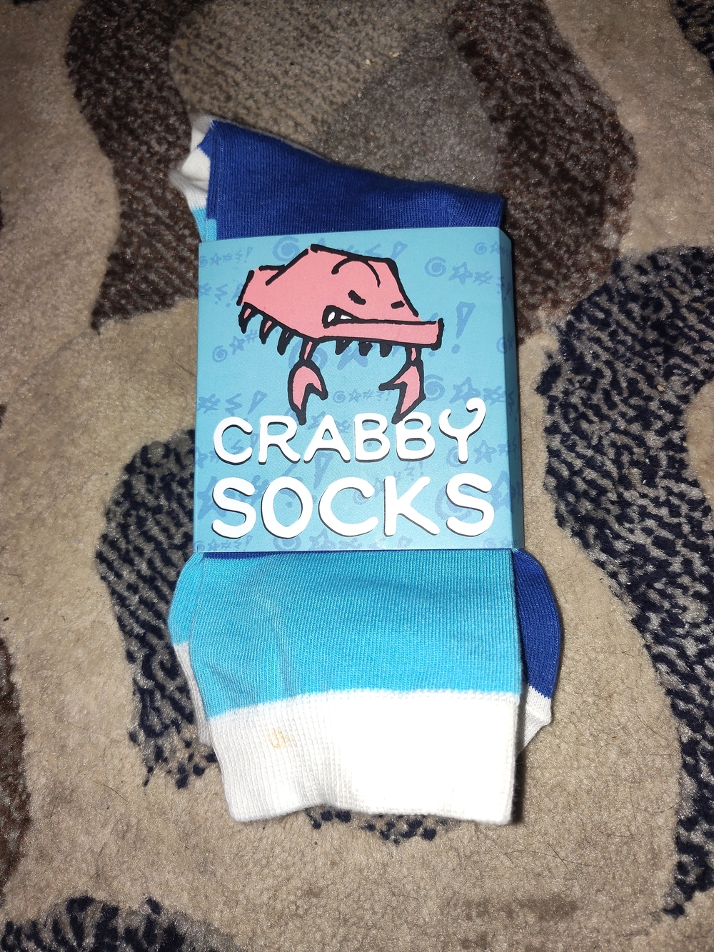 Men's Blue & White Crew Socks